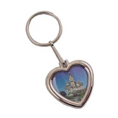 Photo Holder Keychain - Nickel-Plated Heart Shape