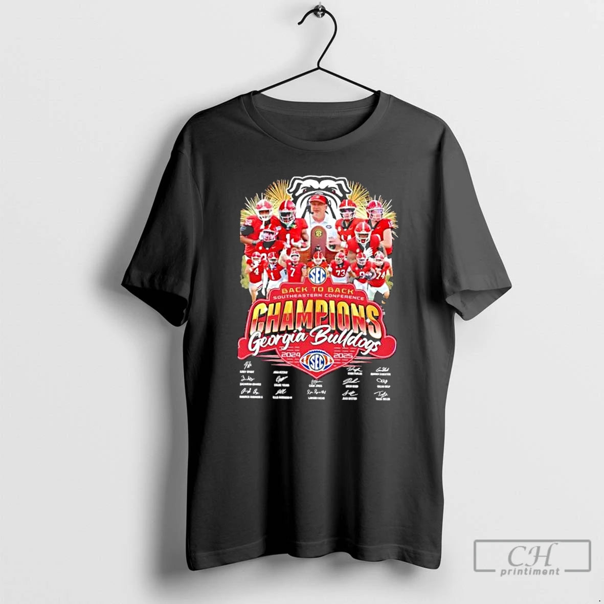 Classic 2024 2025 Back To Back Southeastern Conference Champions Georgia Bulldogs All Names Players Signatures