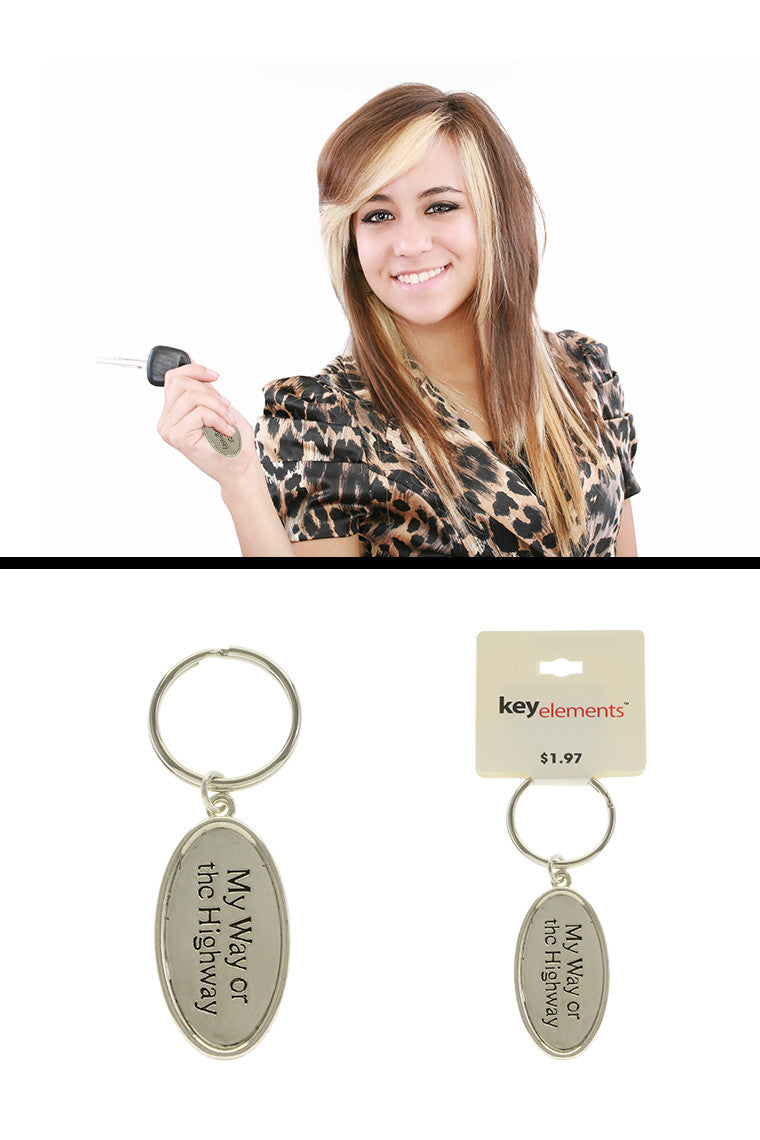 Silver Tone Statement Key Chain KEKC4618