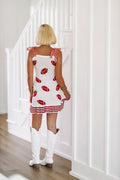 Football Ribbon Mini Dress - White and Red (FINAL SALE)