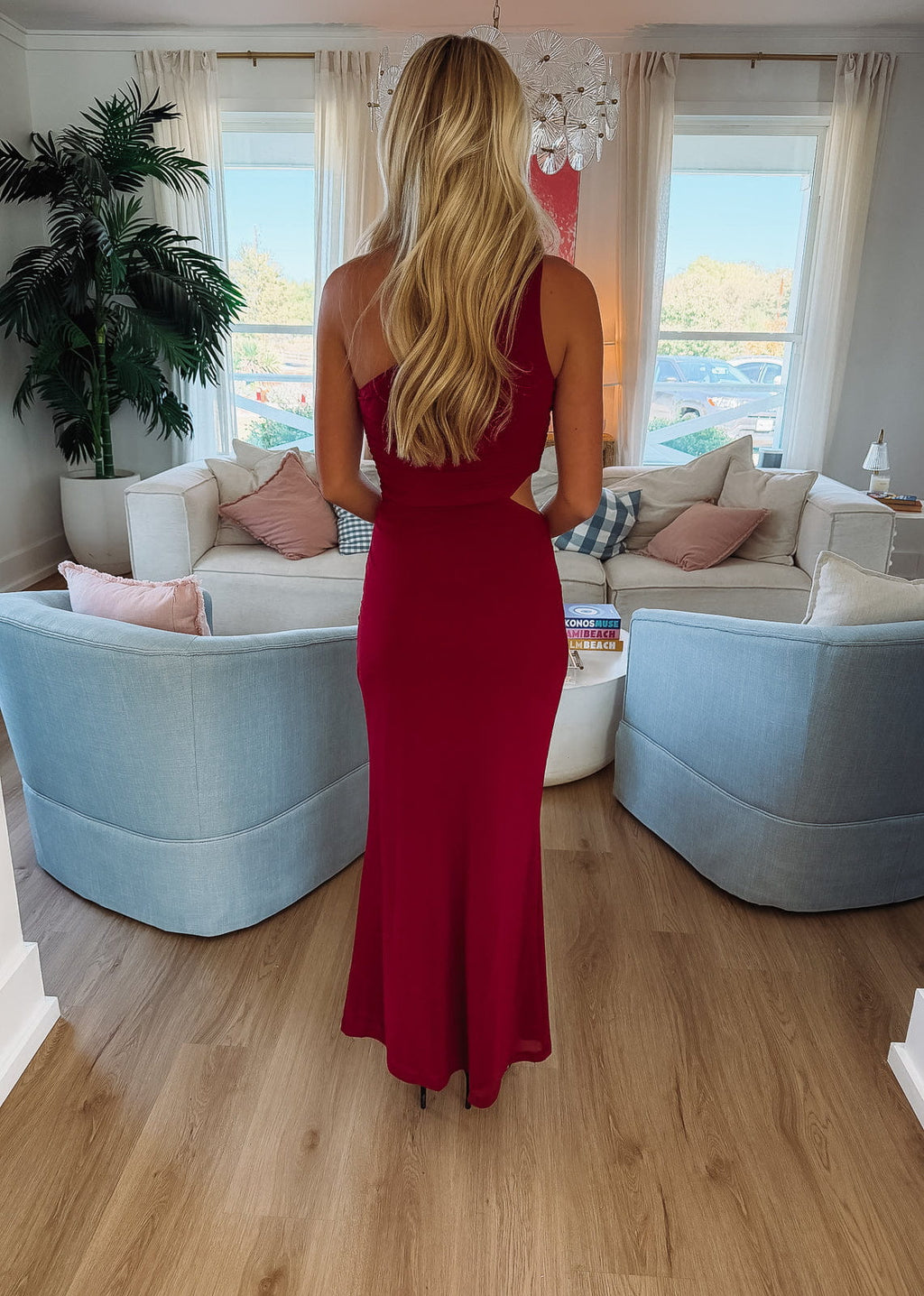 Evening Serenade Maxi Dress - Maroon