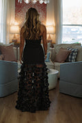 Bordeaux Nights Maxi Dress - Black
