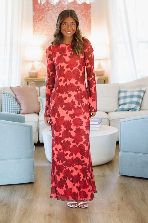 Blooming Belle Maxi Dress - Red