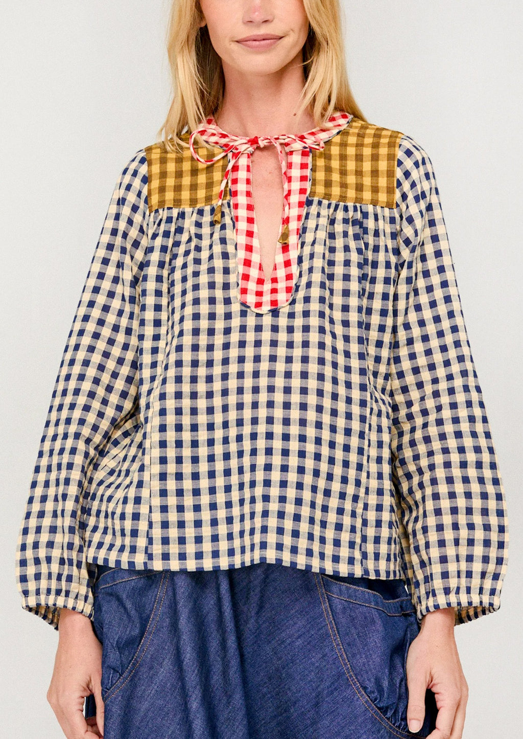 Fleetwood Cotton Gingham Blouse