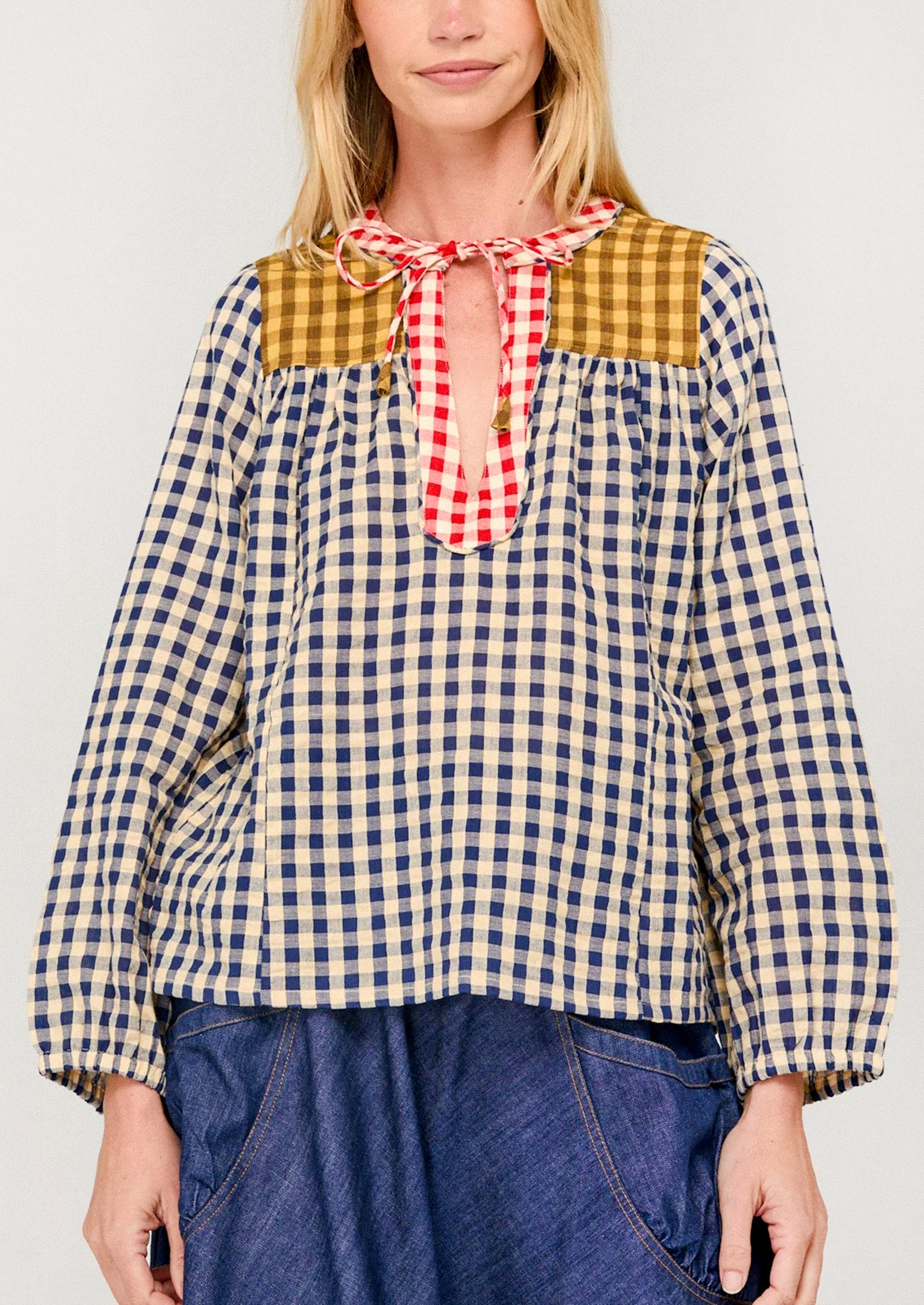 Fleetwood Cotton Gingham Blouse