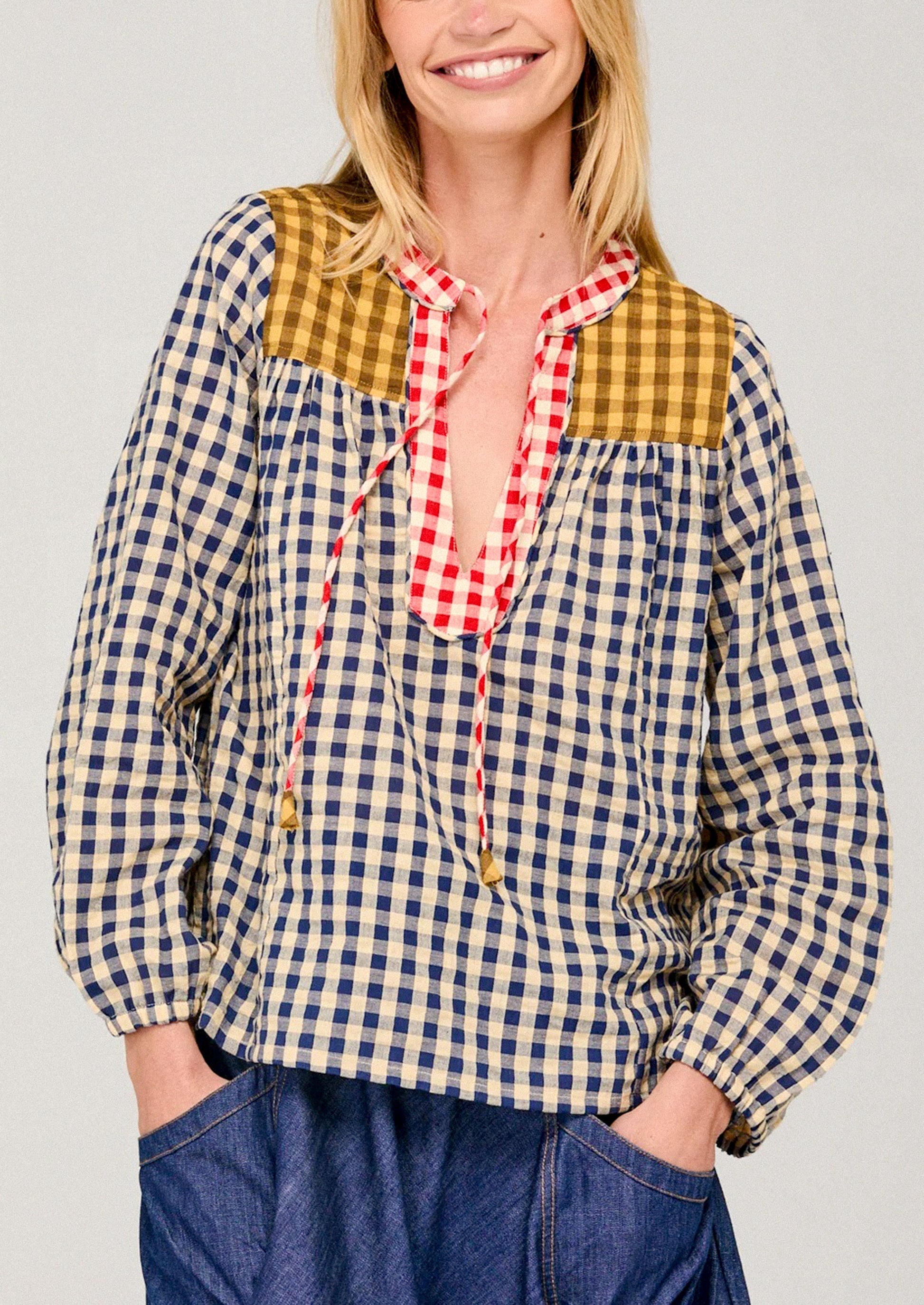 Fleetwood Cotton Gingham Blouse