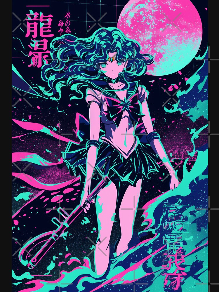 Sailor Neptune Neon City Night by AnimeArsenalPrints Unisex T-shirt, Sweatshirt, Hoodie, Long Sleeve Tee