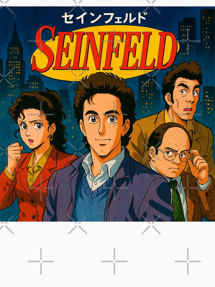 Seinfeld 1980s japanese anime poster art by QuirkBeasts Unisex T-shirt, Sweatshirt, Hoodie, Long Sleeve Tee