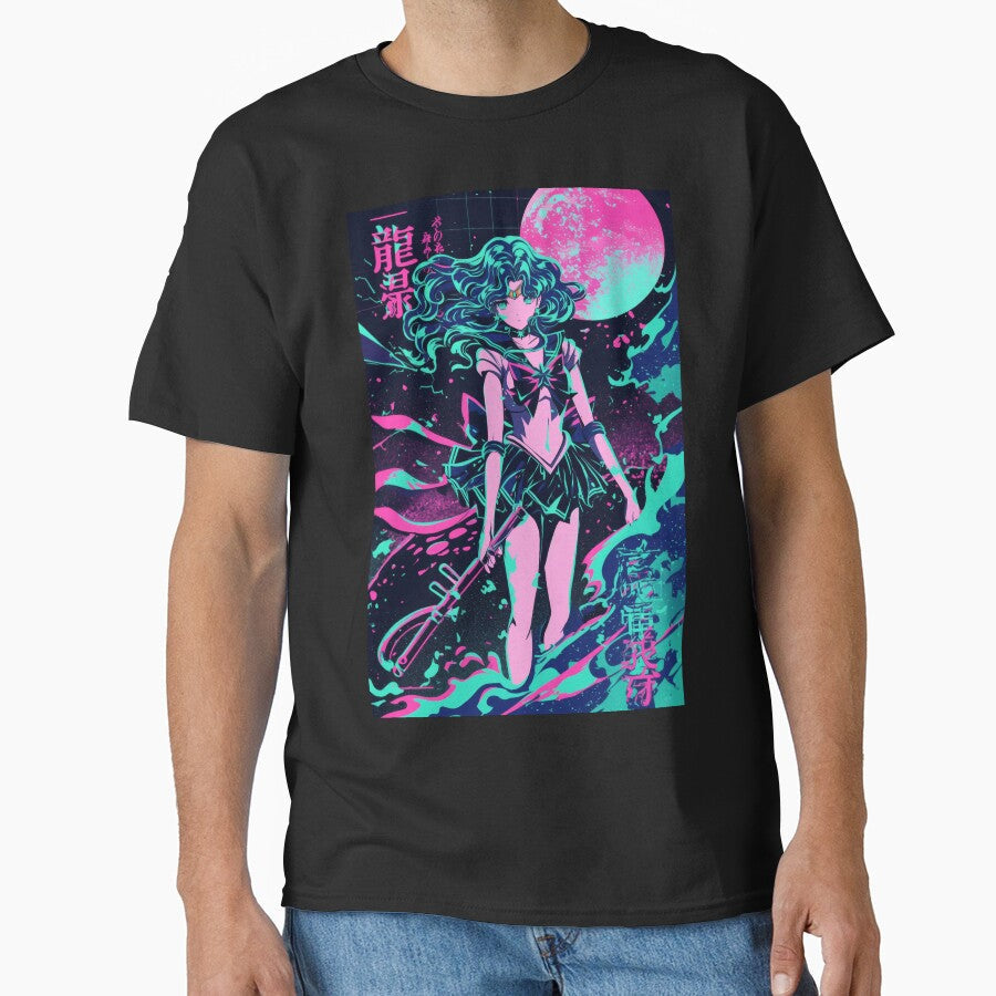 Sailor Neptune Neon City Night by AnimeArsenalPrints Unisex T-shirt, Sweatshirt, Hoodie, Long Sleeve Tee