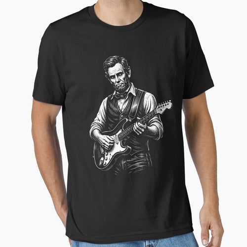 Abraham Lincoln Playing Guitar Abe Lincoln by Kladhadredo Unisex T-shirt, Sweatshirt, Hoodie, Long Sleeve Tee