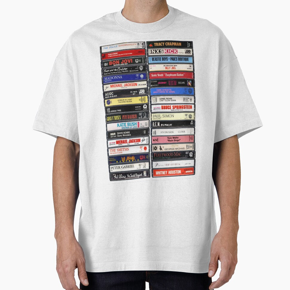 Greatest Albums of the 1980s - Cassette Print by Mr Mustard Prints Unisex T-shirt, Sweatshirt, Hoodie, Long Sleeve Tee