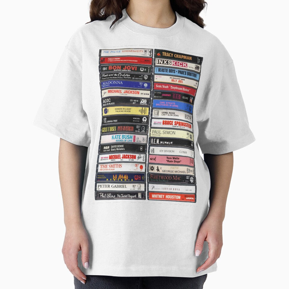 Greatest Albums of the 1980s - Cassette Print by Mr Mustard Prints Unisex T-shirt, Sweatshirt, Hoodie, Long Sleeve Tee