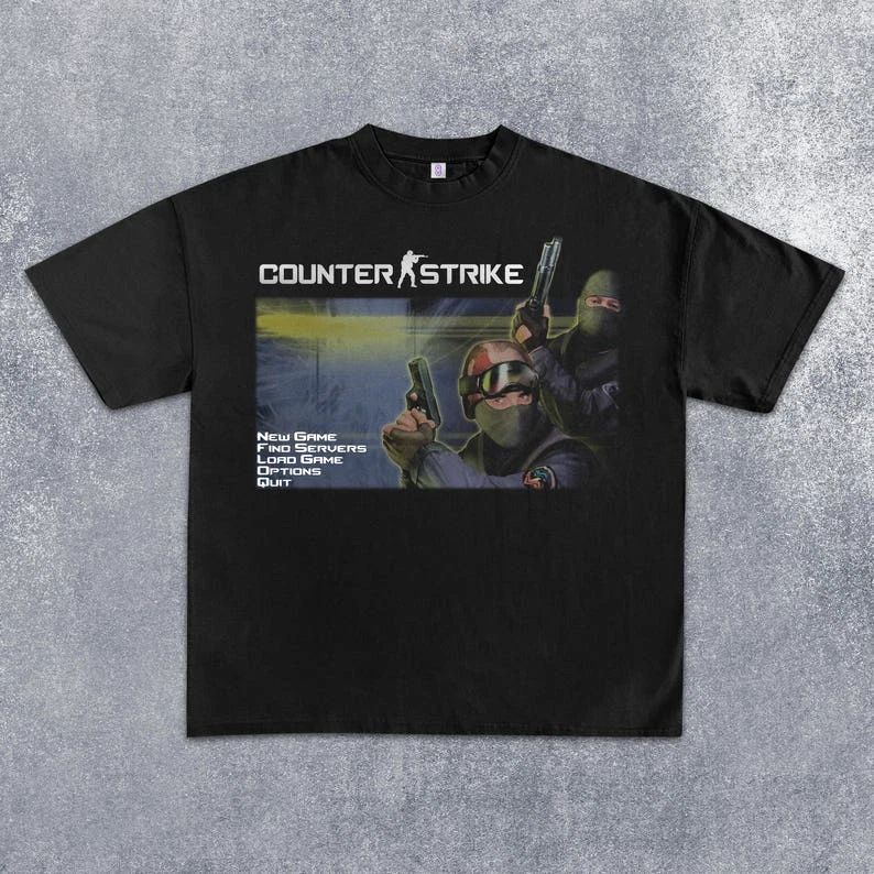 Counter Strike T-Shirt Vintage Y2K PC FPS Video Game Graphic Tee S-5XL Unisex T-shirt, Sweatshirt, Hoodie, Long Sleeve Tee